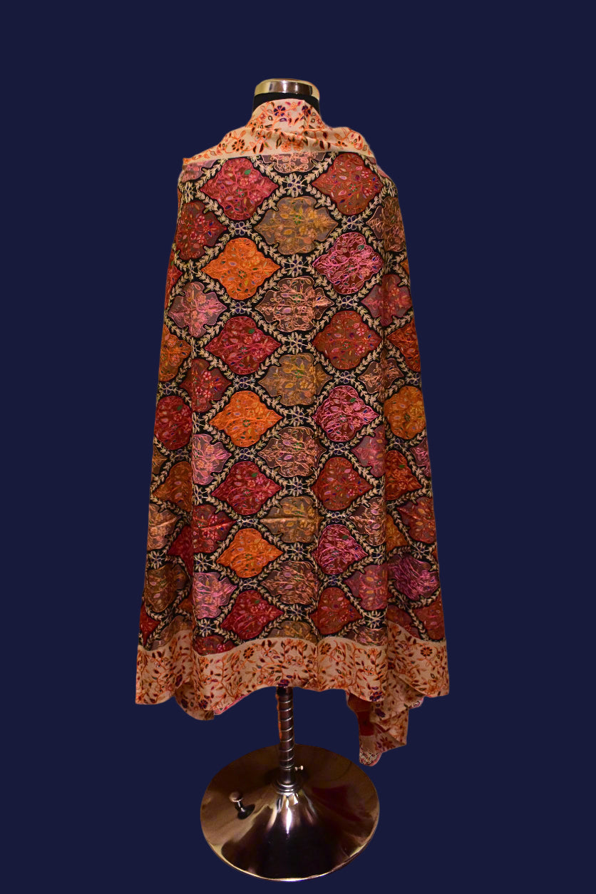 Crimson Chronicle Kalamkari Shawl