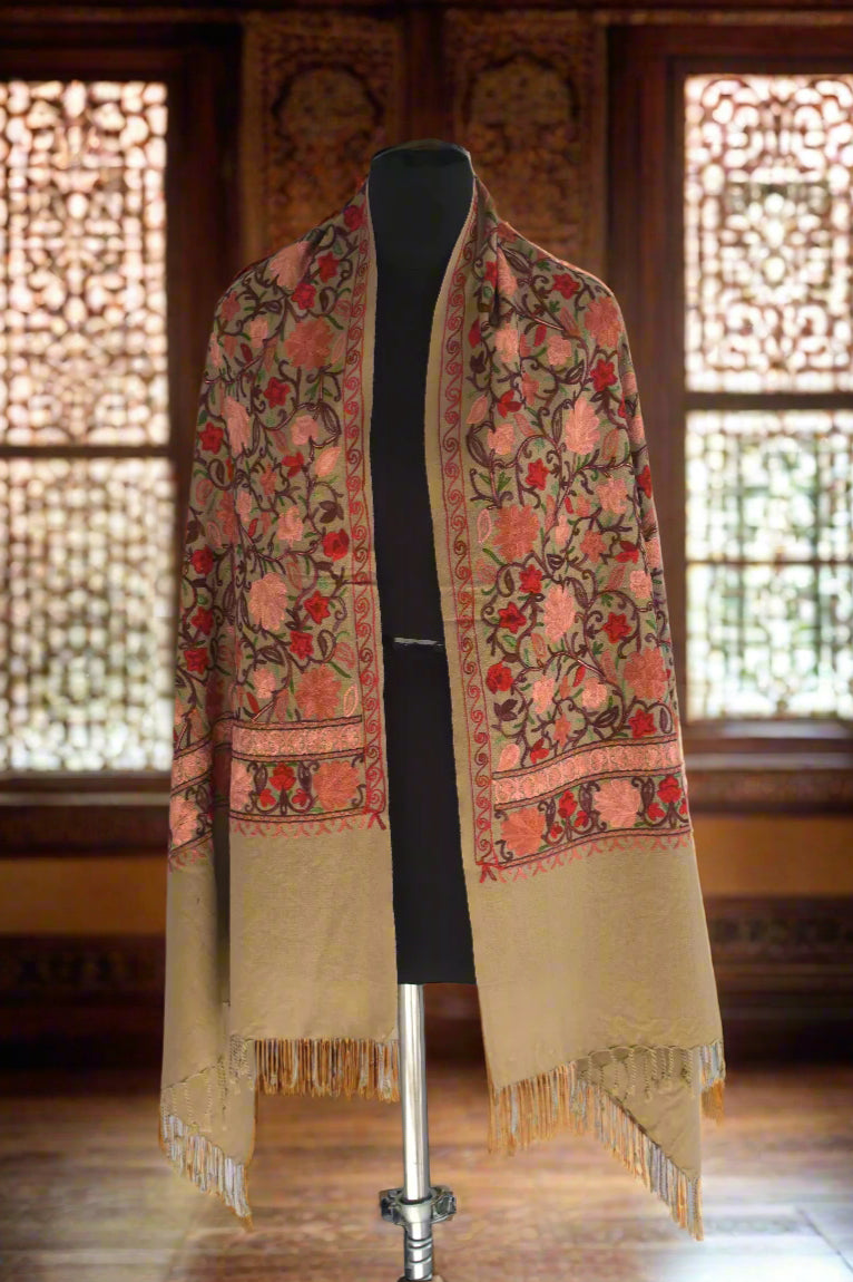 Paisley Couture Aari Stole with intricate patterns