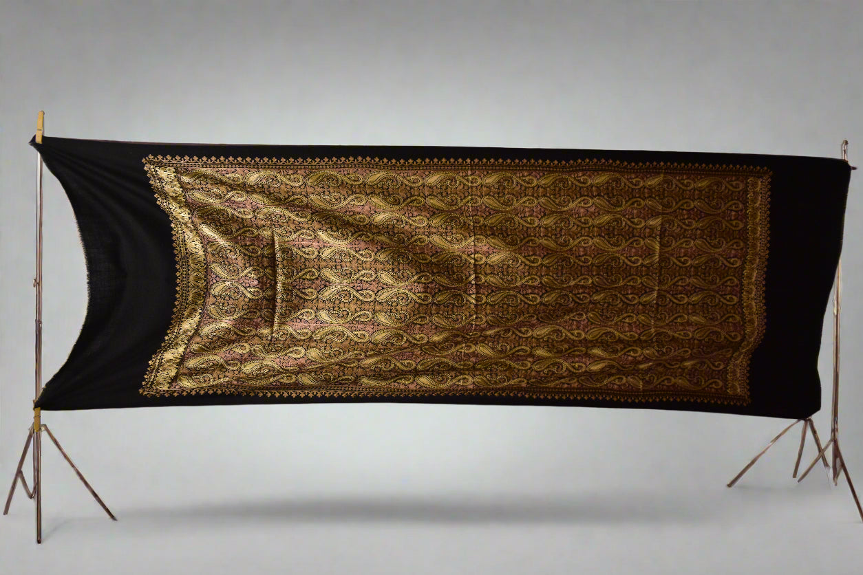 Midnight Cashmere Nalki Stole