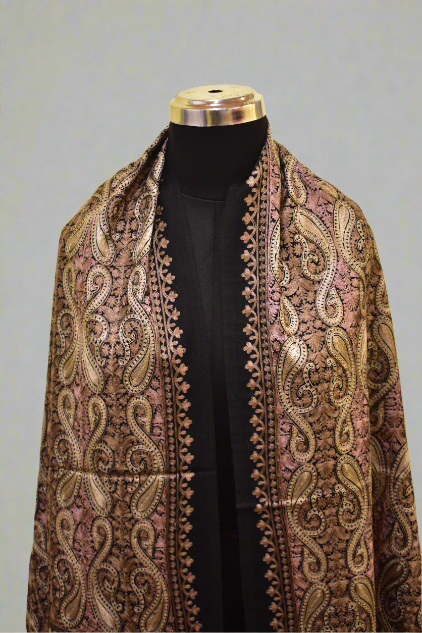 Midnight Cashmere Nalki Stole