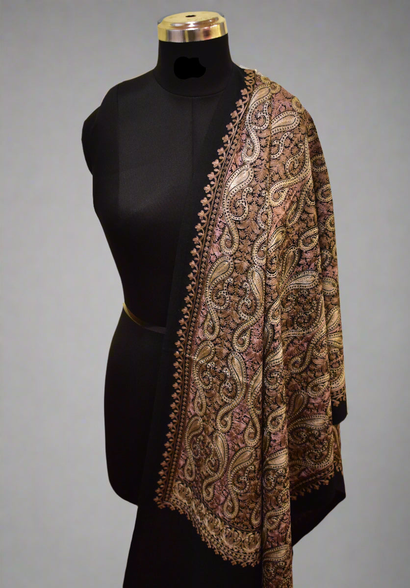 Midnight Cashmere Nalki Stole