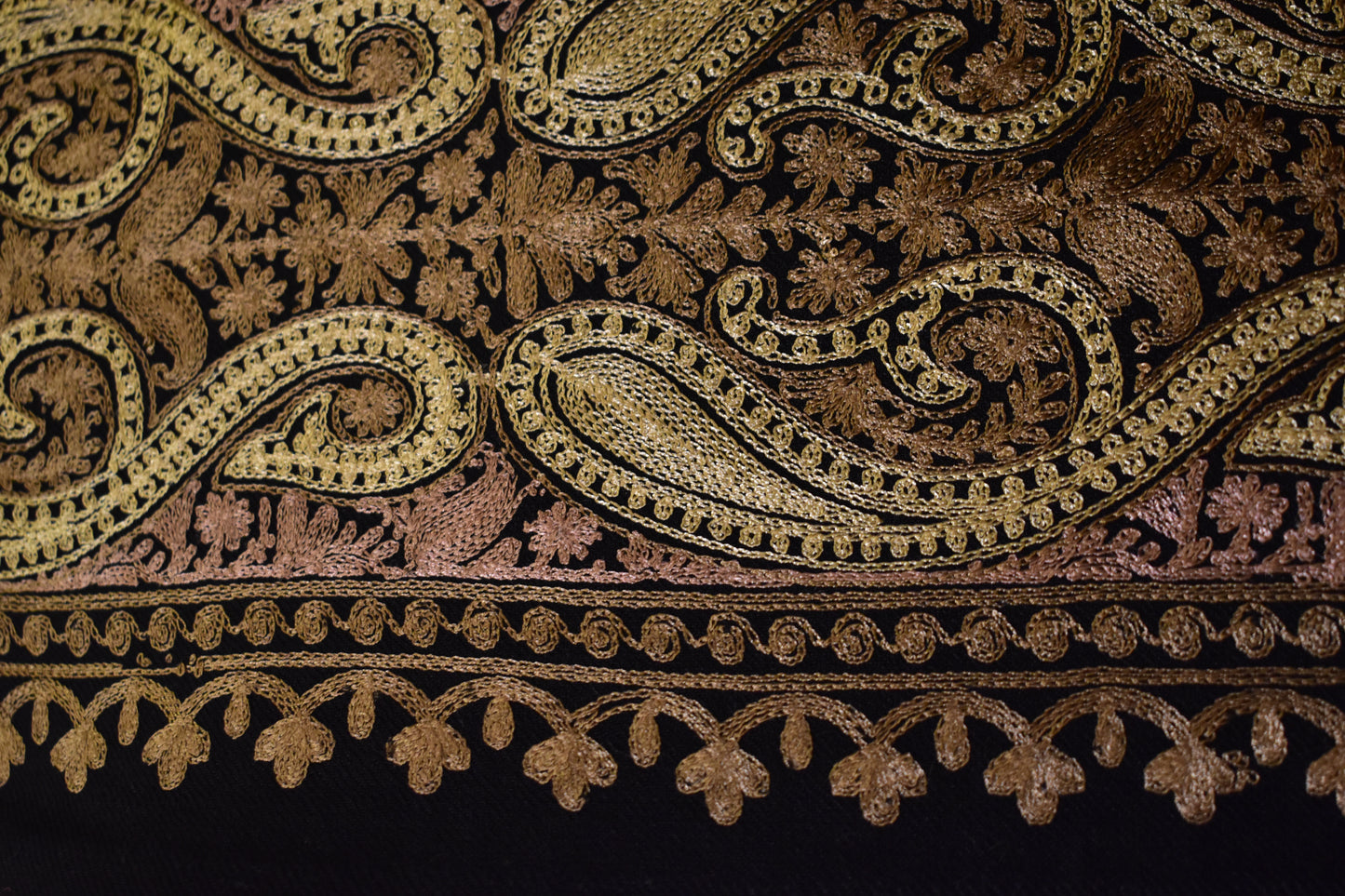 Midnight Cashmere Nalki Stole