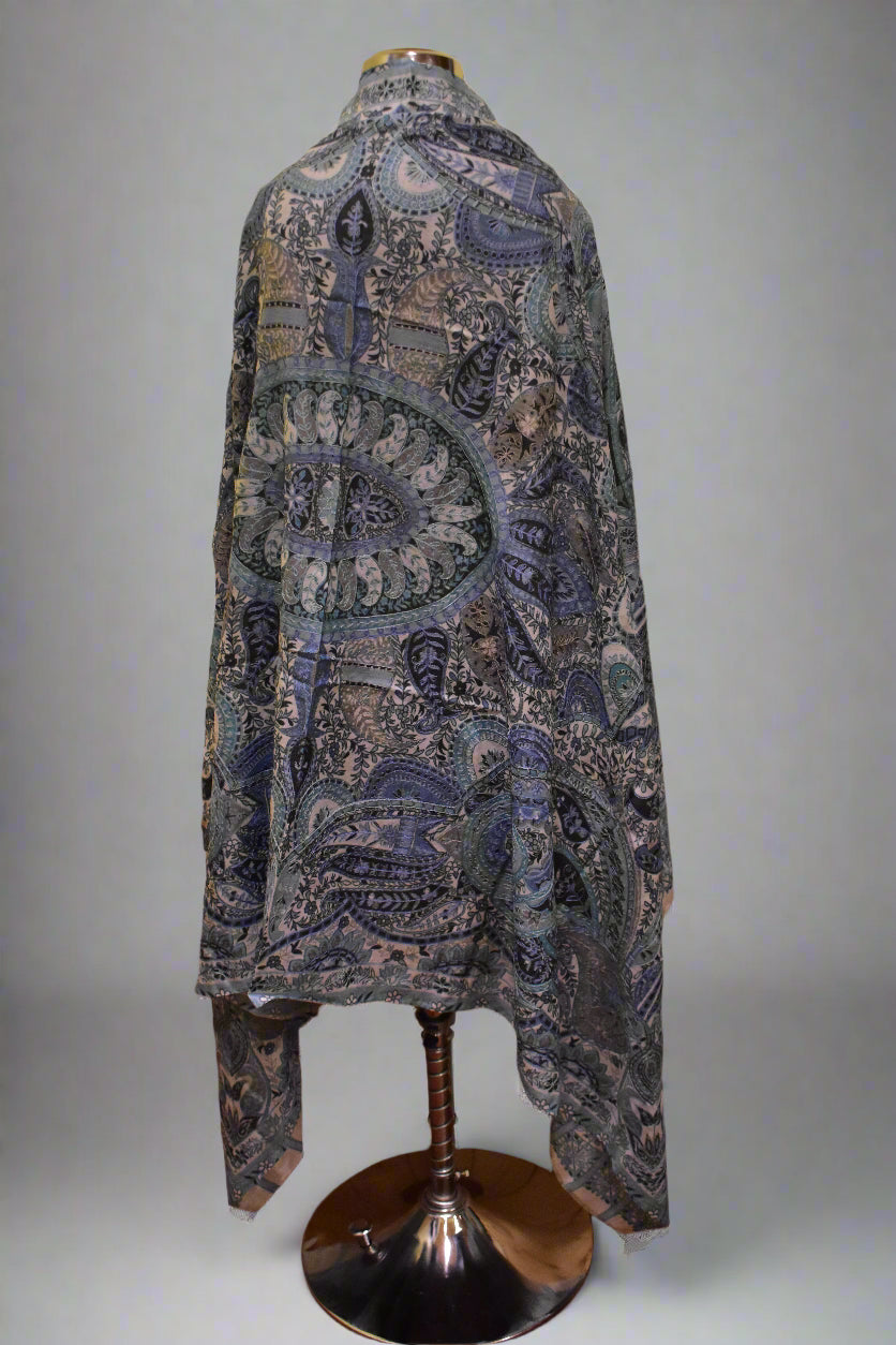 Lunar Veil Kalamkari Shawl