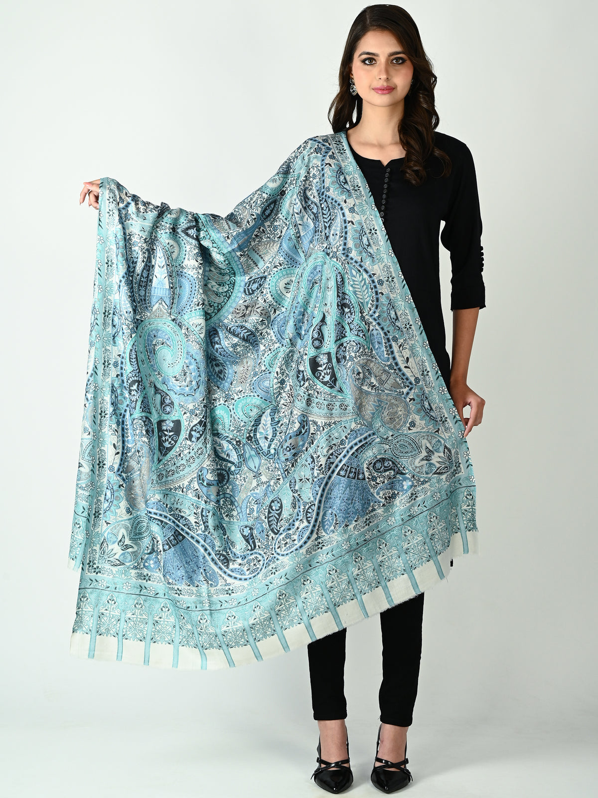Lunar Veil Kalamkari Shawl