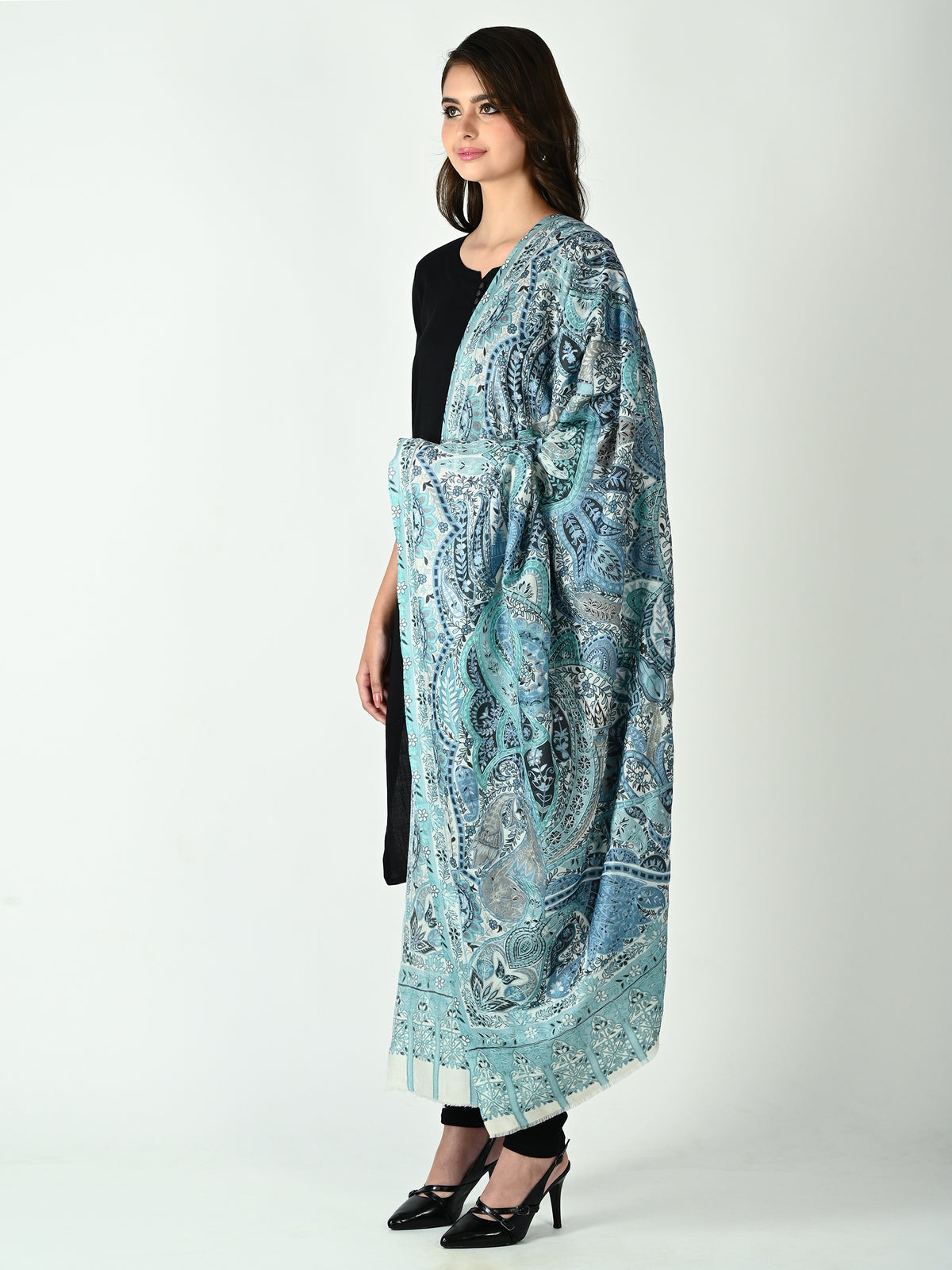 Lunar Veil Kalamkari Shawl
