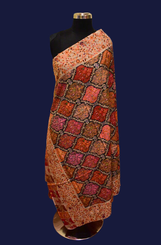 Crimson Chronicle Kalamkari Shawl