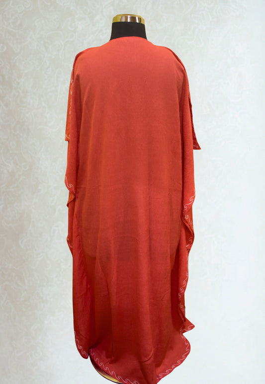 Terracotta Bloom Aari Kaftan