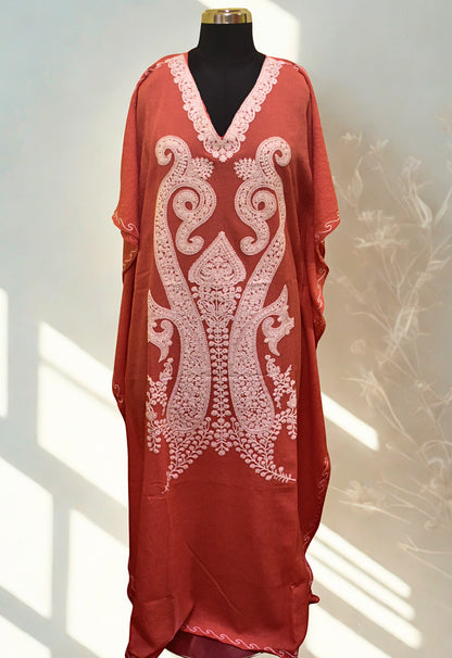 Terracotta Bloom Aari Kaftan
