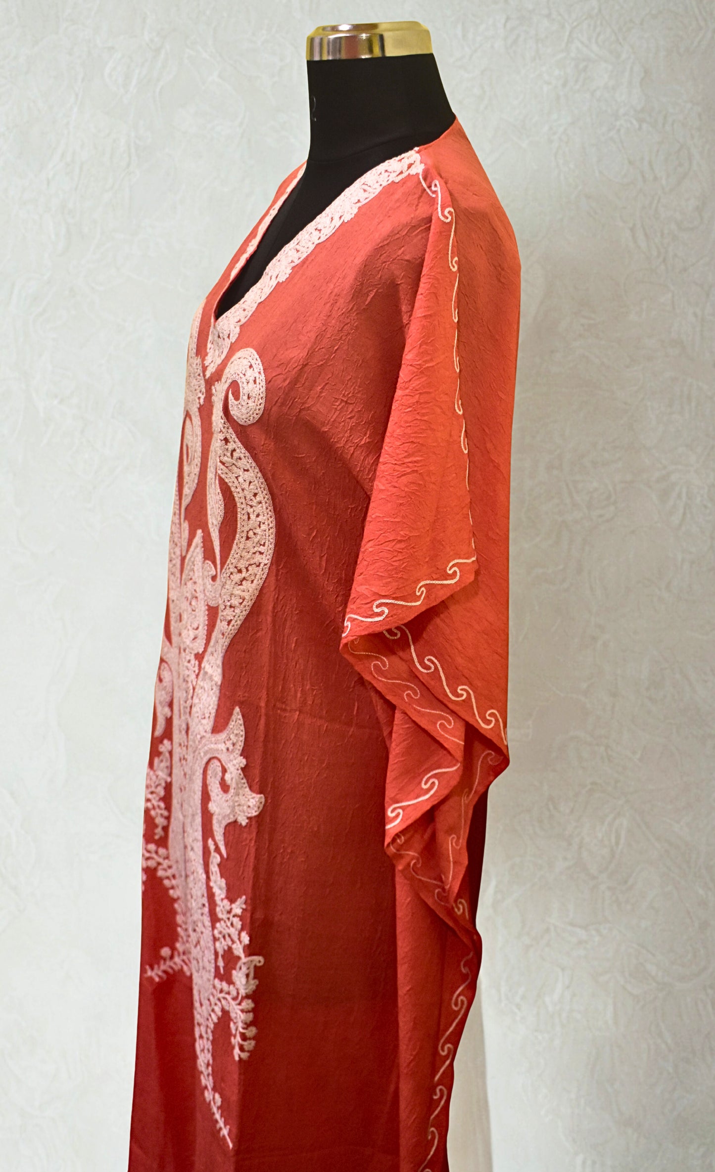 Terracotta Bloom Aari Kaftan