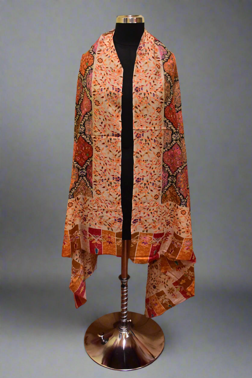 Crimson Chronicle Kalamkari Shawl