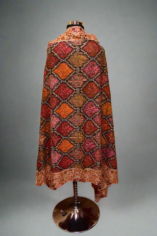 Crimson Chronicle Kalamkari Shawl