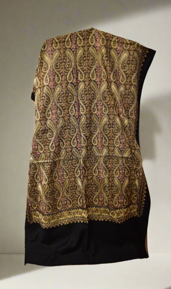 Midnight Cashmere Nalki Stole