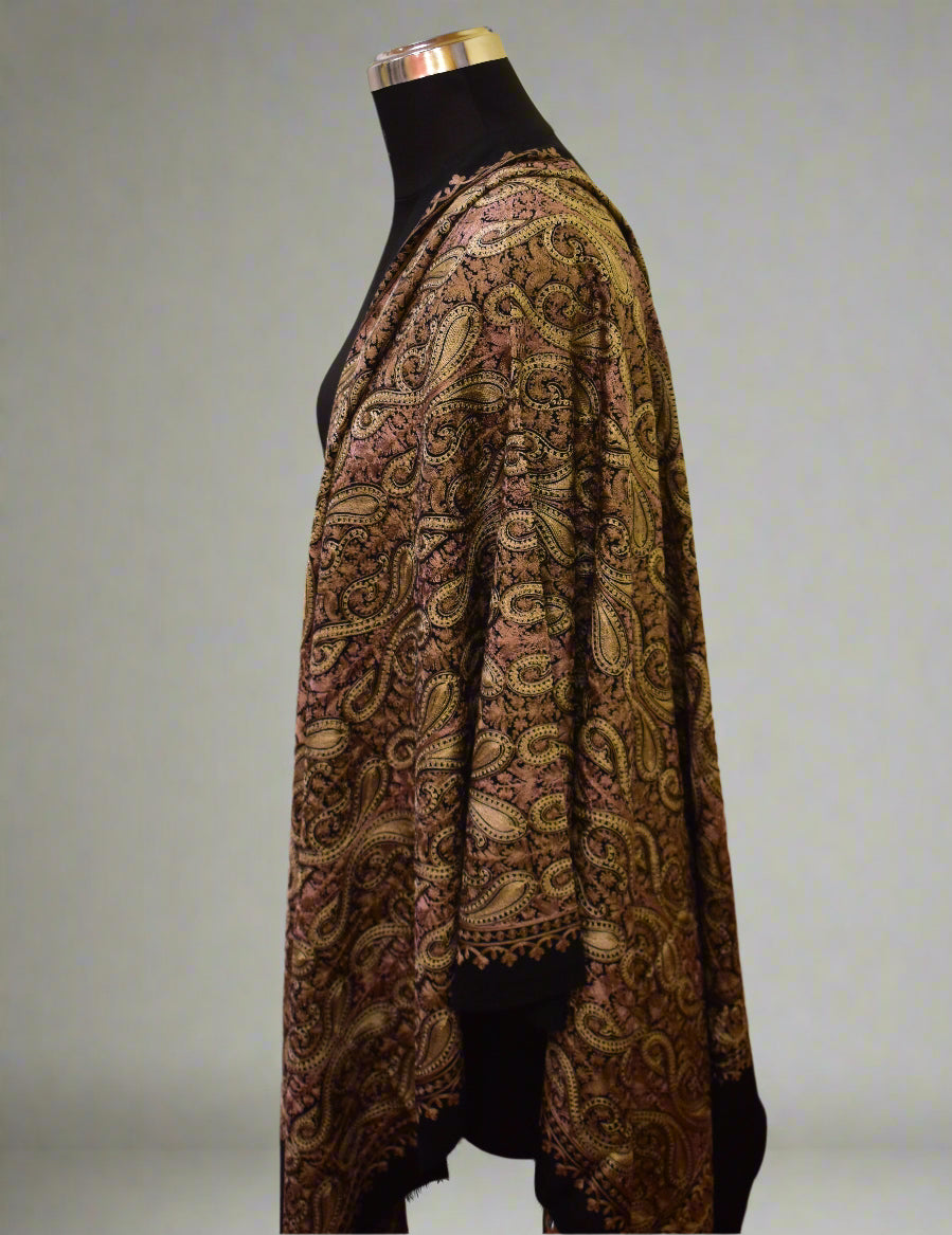 Midnight Cashmere Nalki Stole