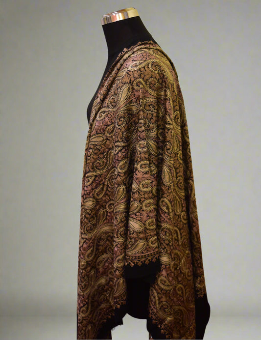 Midnight Cashmere Nalki Stole