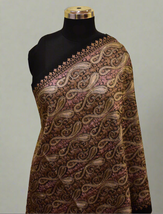 Midnight Cashmere Nalki Stole
