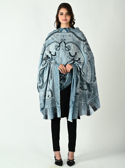 چاند گرہن کا پردہ قلم کاری شال