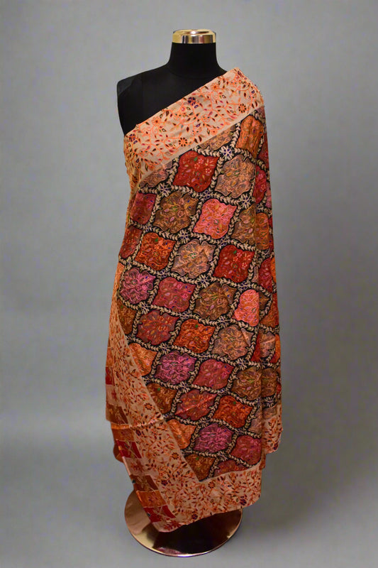 Crimson Chronicle Kalamkari Shawl