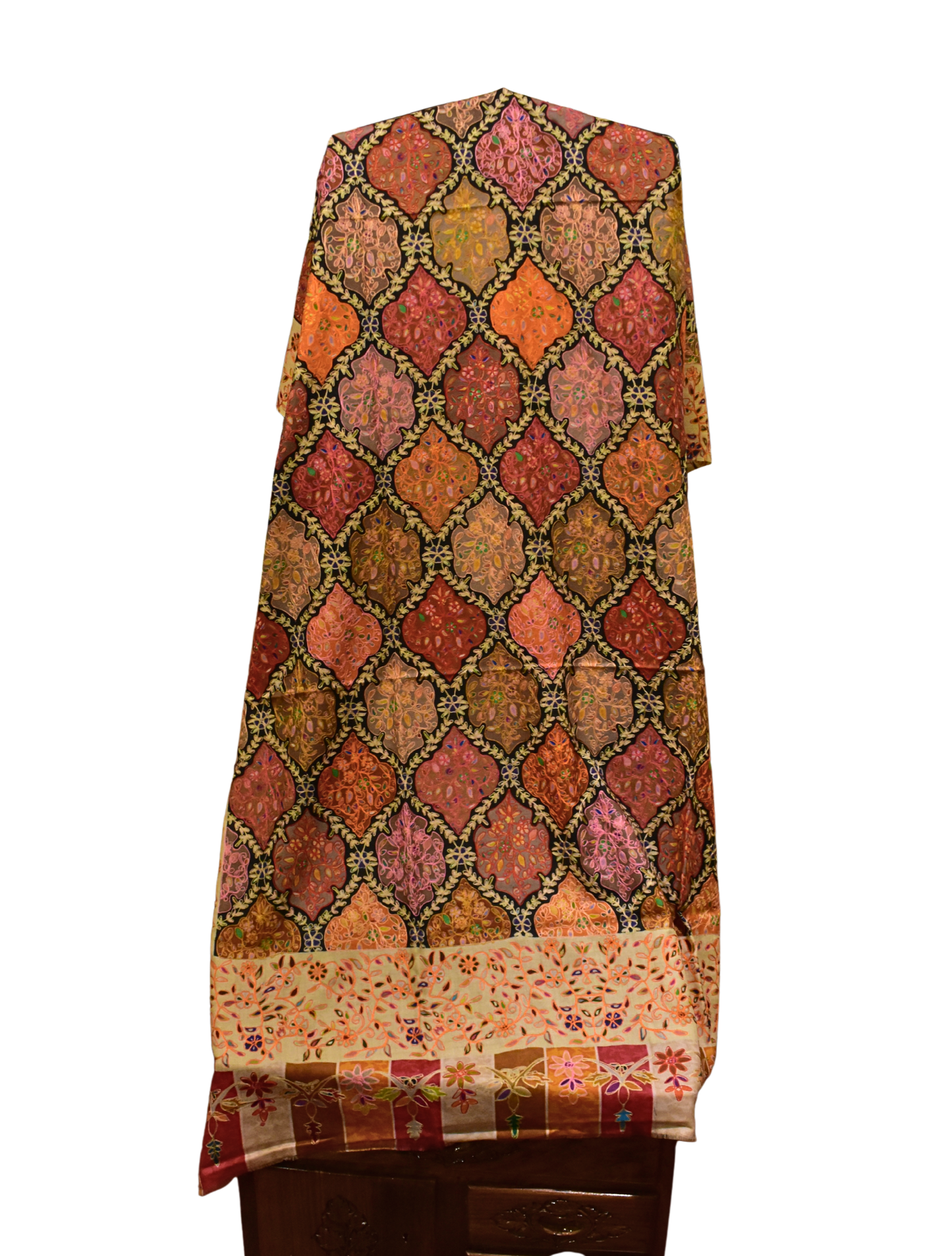 Crimson Chronicle Kalamkari Shawl