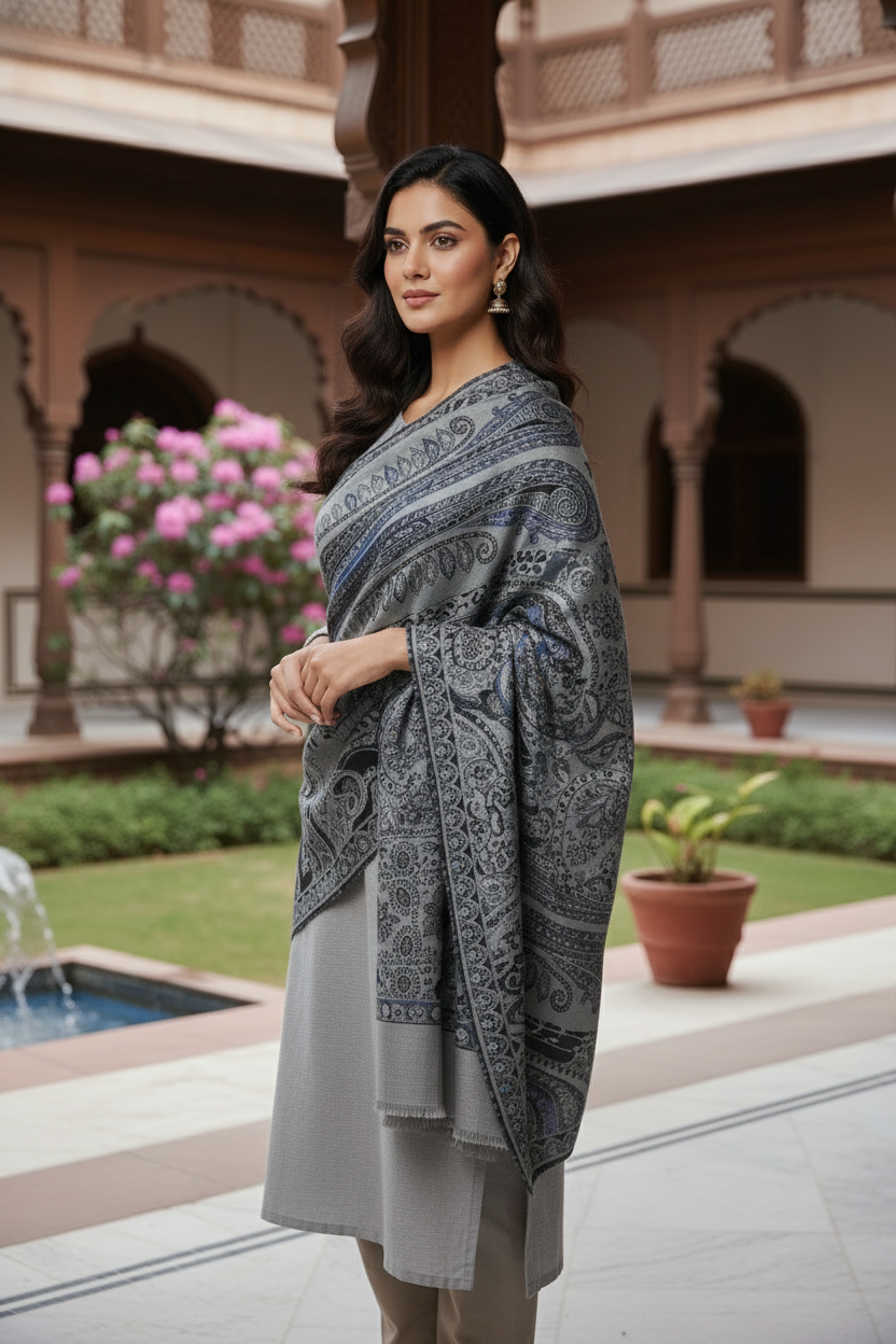 Eclipse Veil Kalamkari Shawl