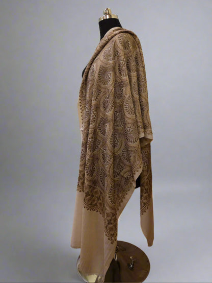White Paisley Sozni Stole