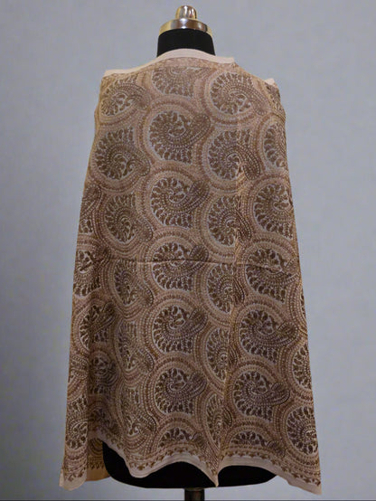 White Paisley Sozni Stole